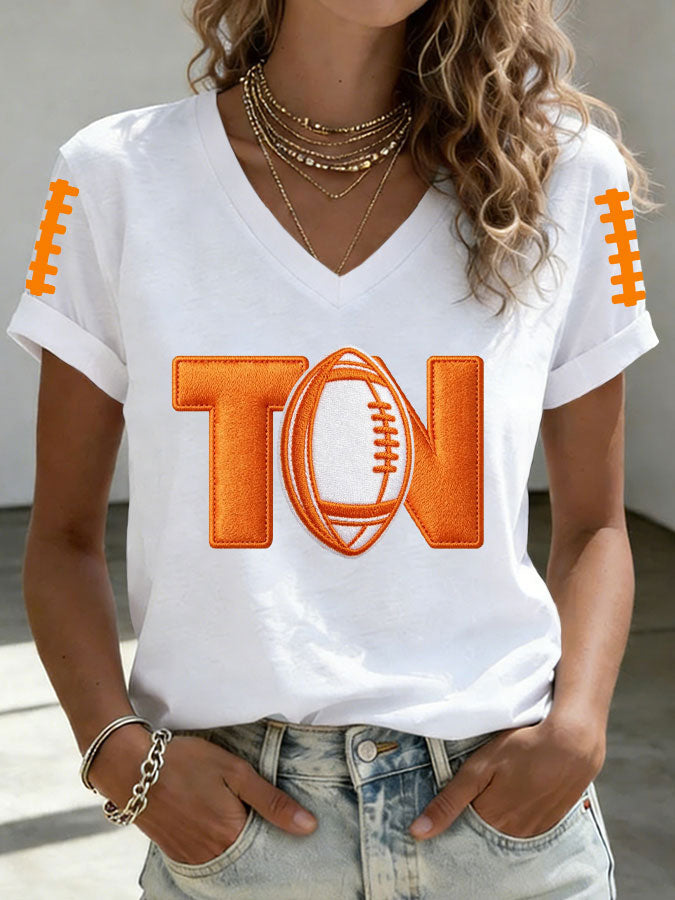 Women'S Football Print Short-Sleeve T-Shirt