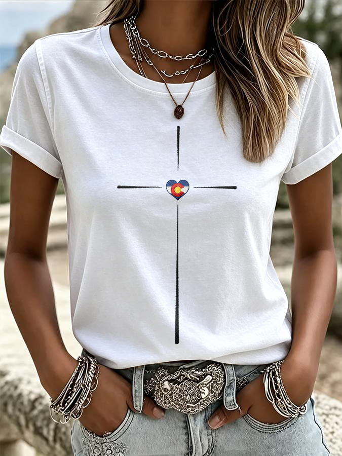 Women'S Colorado Strong Printed Casual T-Shirt