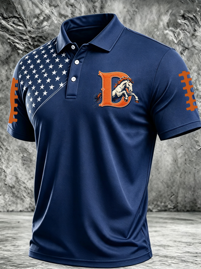 Men's Football Print Casual Printed T-shirt