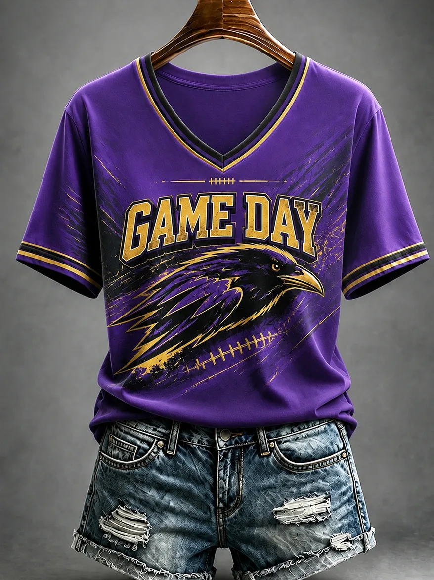 Women'S Football Print Short-Sleeve T-Shirt