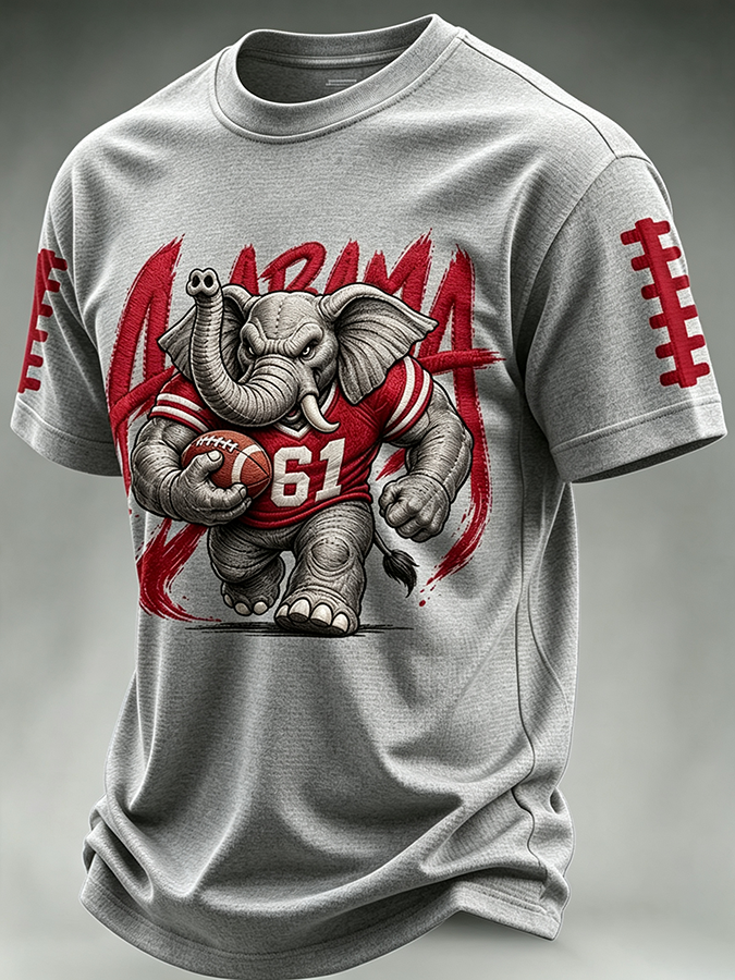 Men'S  Football  Printed  Waffle T-Shirt
