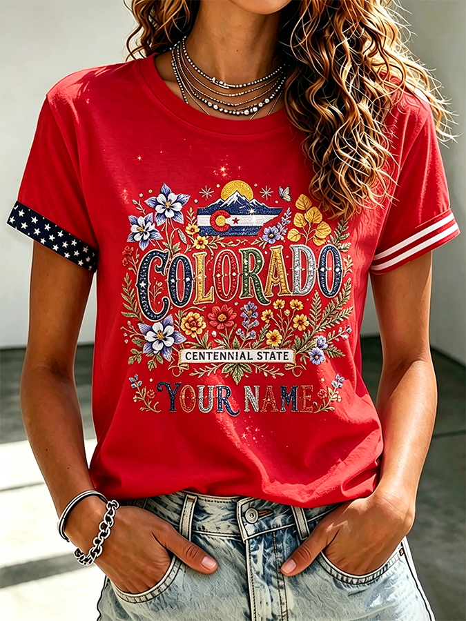 Women's Retro Colorado Print T-shirt