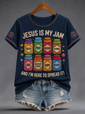 Women's Christian Jesus Is My Jam And I'm Here To Spread It Print Tee