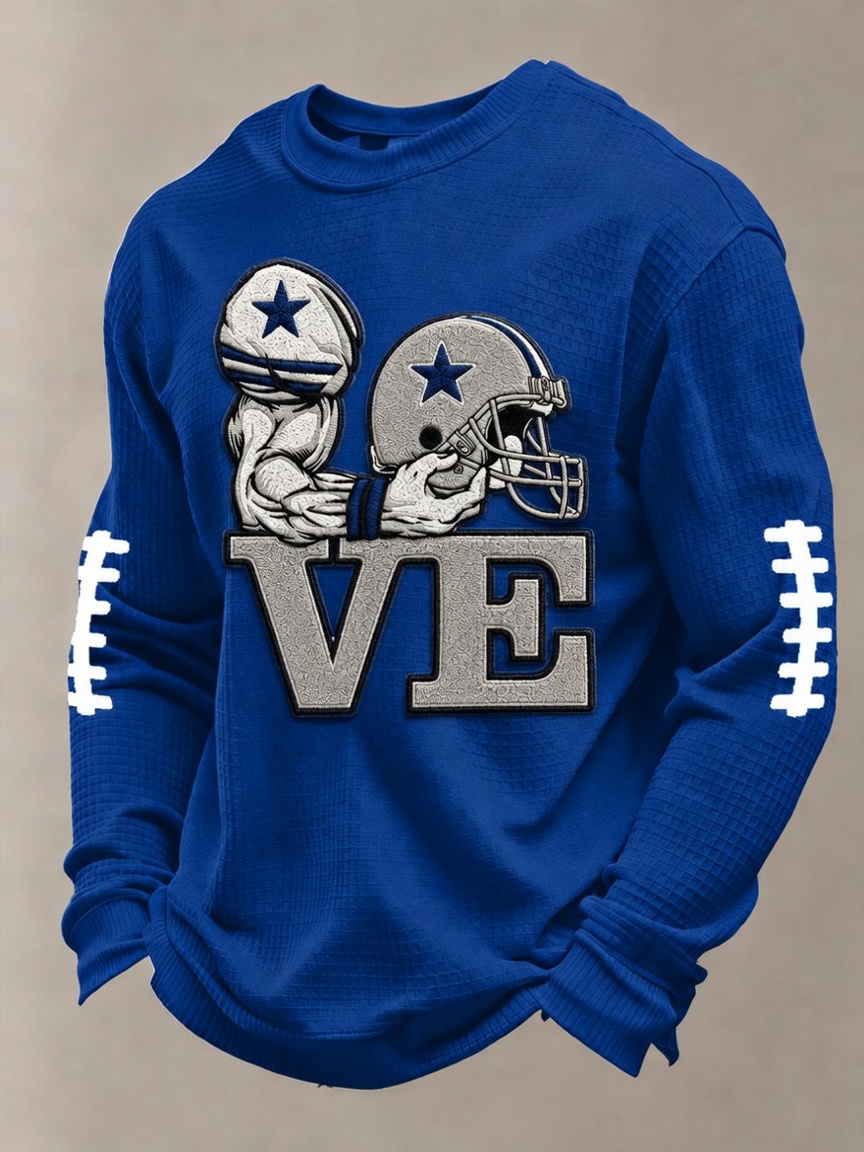 Men'S Football  Printed Waffle T-Shirt