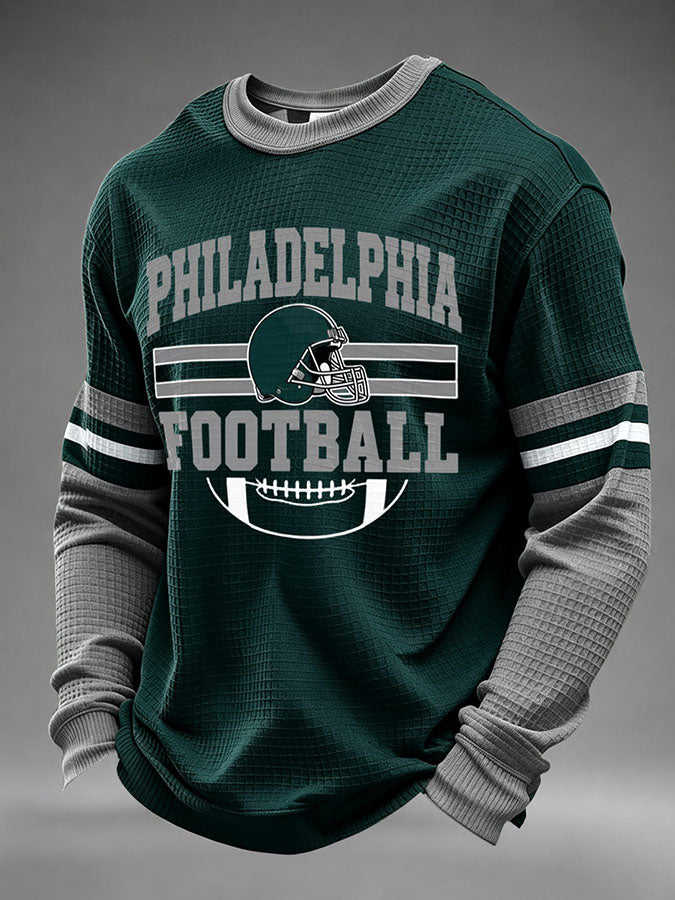 Men'S Football Printed Waffle T-Shirt
