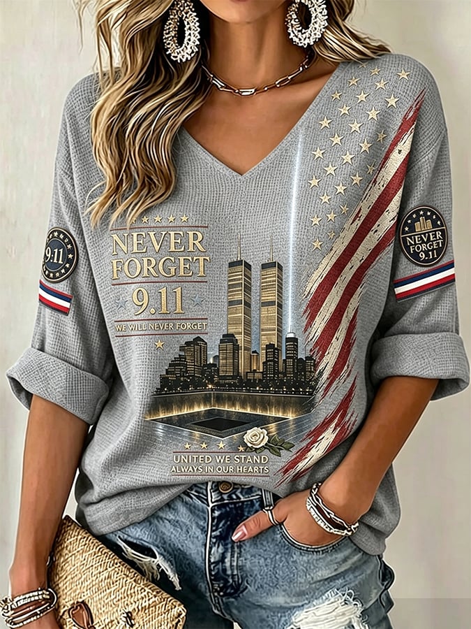 Women's Never Forget September 11 Print T-Shirt