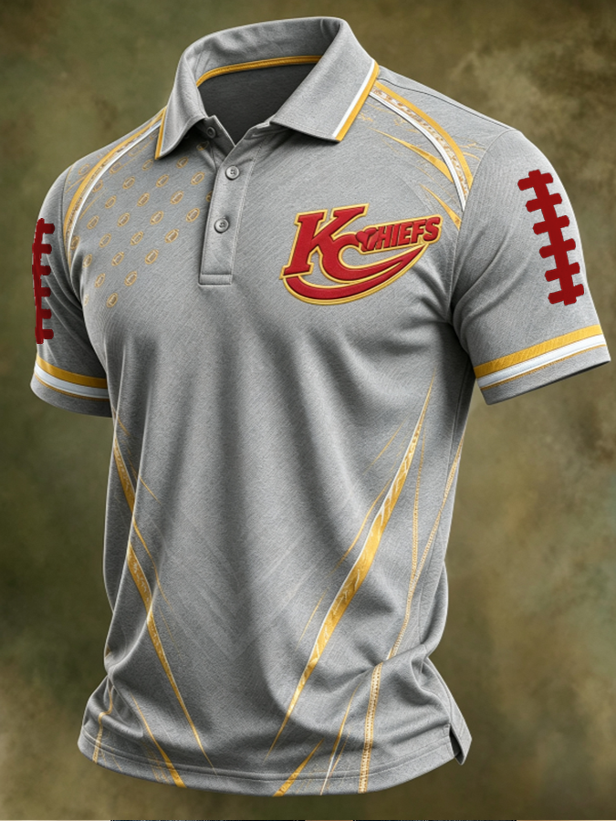 Men'S Retro Rugby Collar Polo T-Shirt