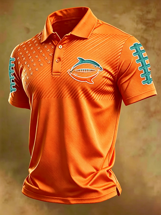 Men'S Retro Football Polo Shirt