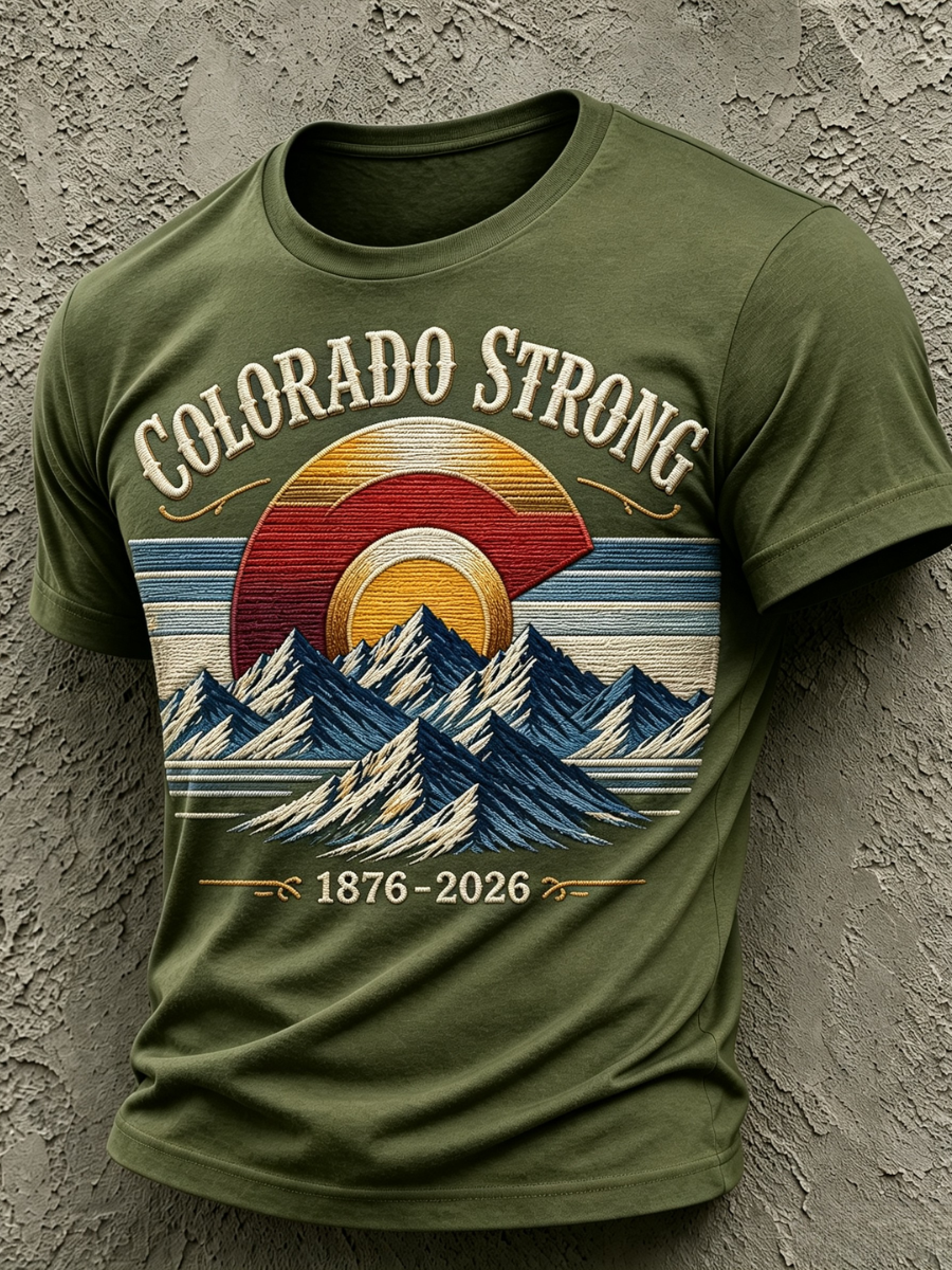 Men's Colorado Strong Print Short Sleeve T-Shirt