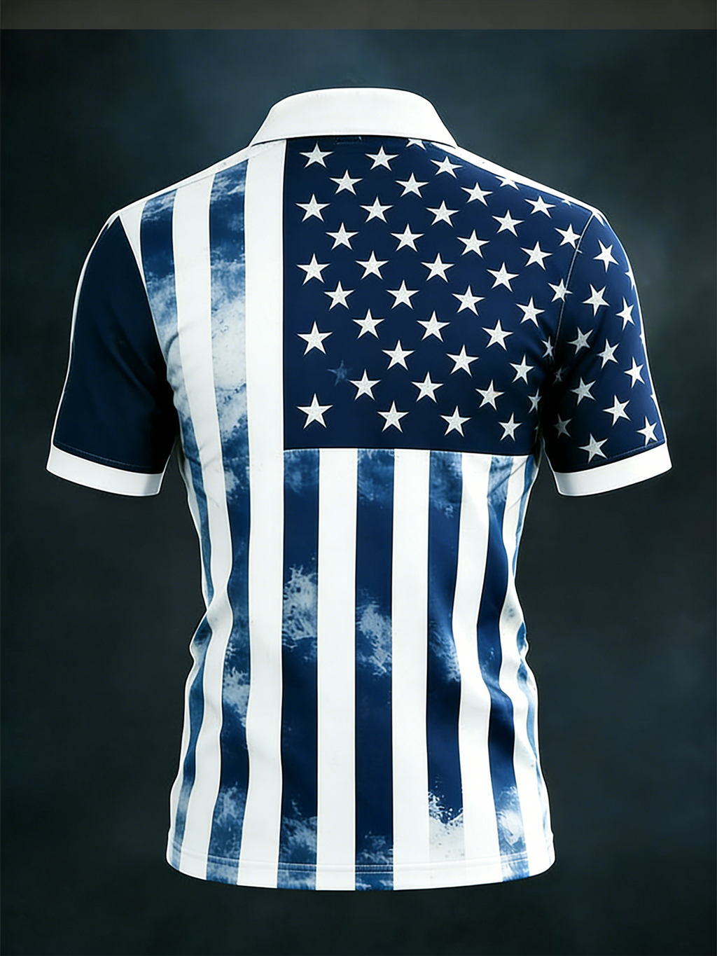 Men'S Casual 250Th Anniversary Of The Founding Of The United States Printed Short Sleeved Button Polo Shirt