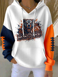 Women's Football Game Day Print Casual Hoodies
