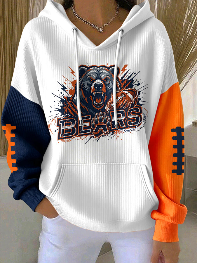Women's Football Game Day Print Casual Hoodies