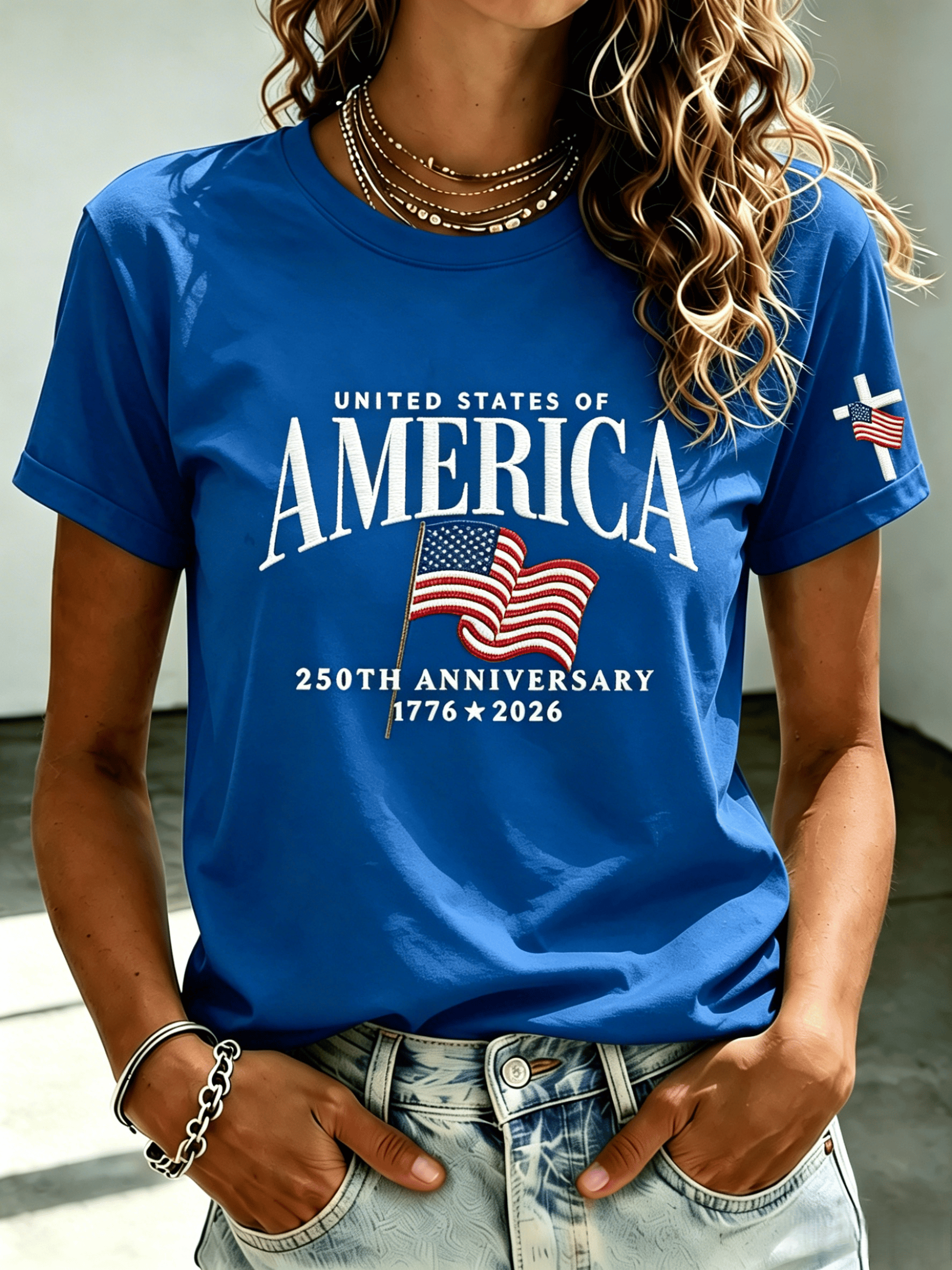 Women's USA 250th Anniversary Printed T-shirt
