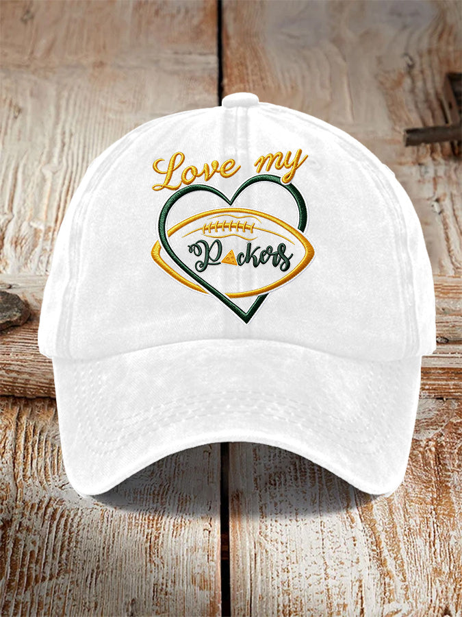 Unisex Football Washed Vintage Printed Baseball Cap
