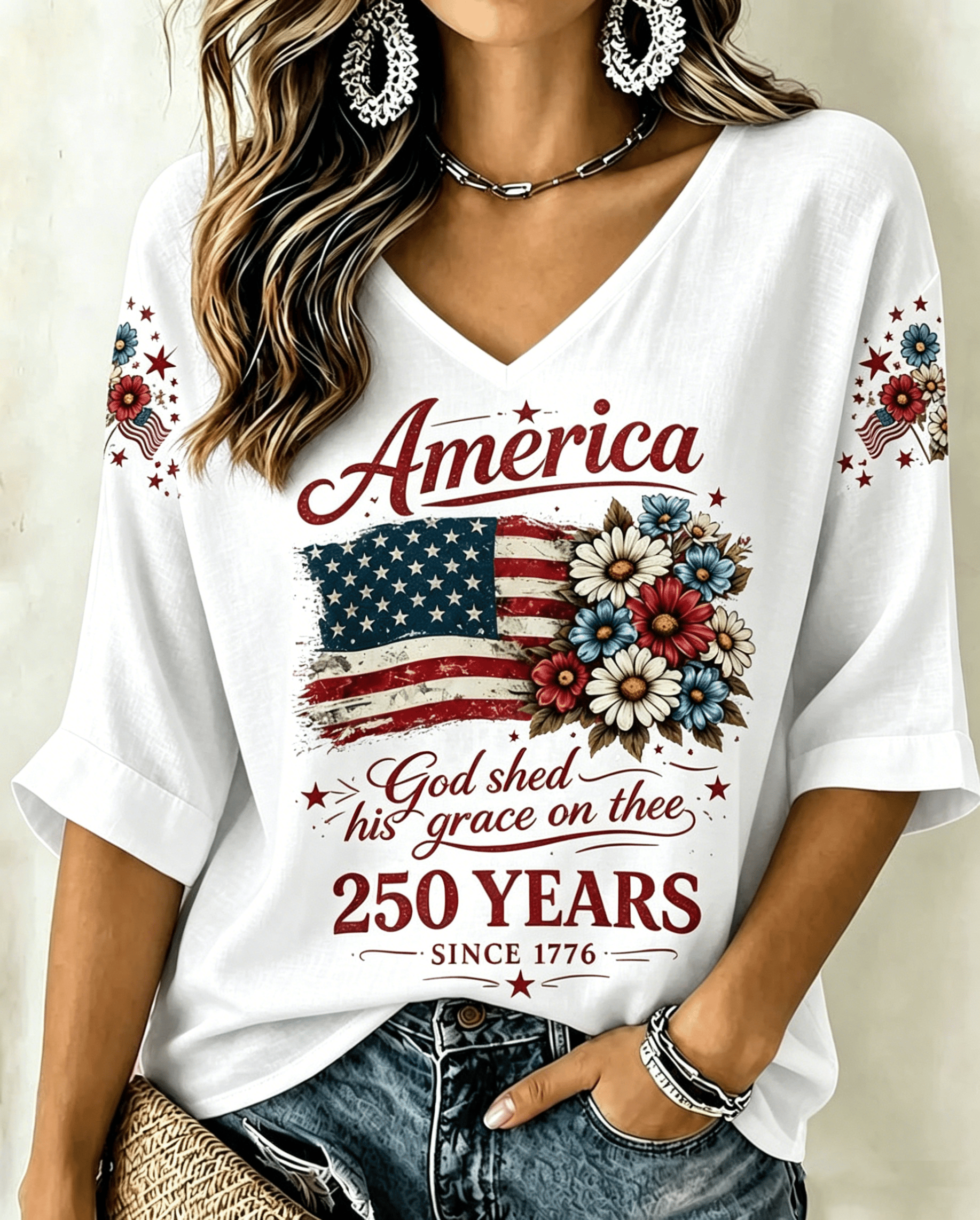 Women's USA 250th Anniversary Printed T-shirt