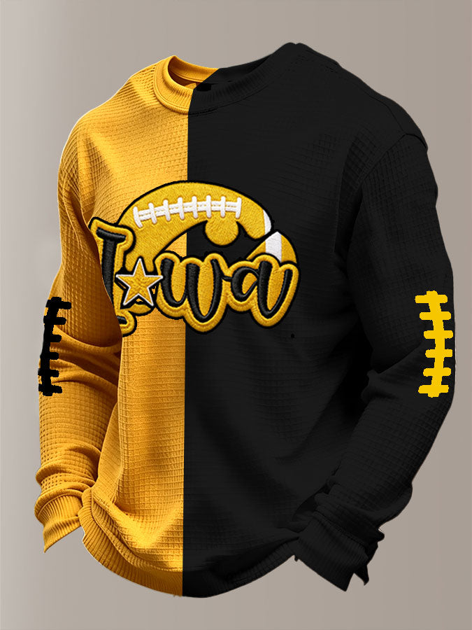 Men'S Football Printed Waffle T-Shirt