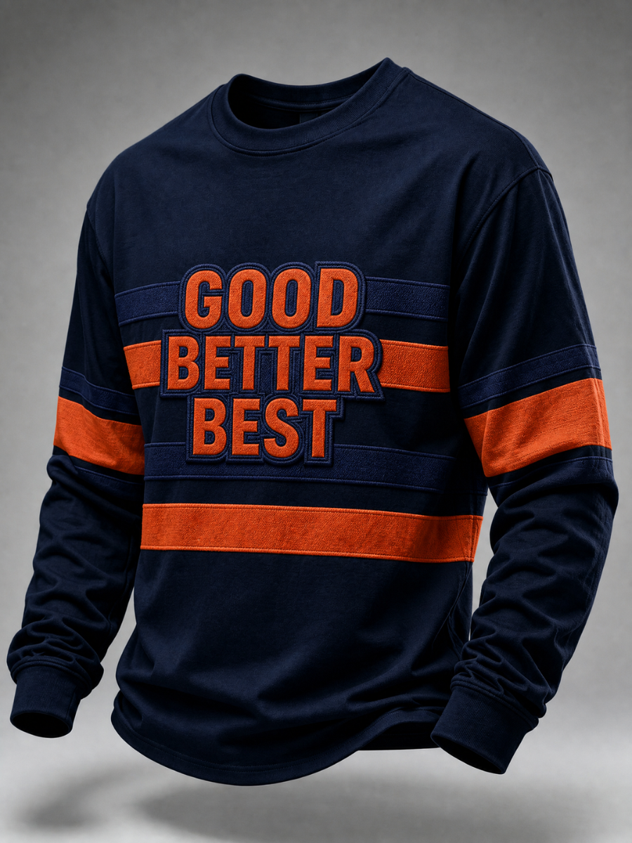 Men's Football Printed Round Neck Long Sleeved Sports Shirt