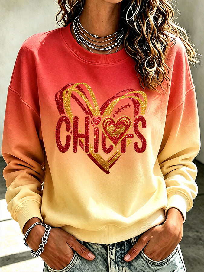 Women's Football Printed Casual Sweatshirt