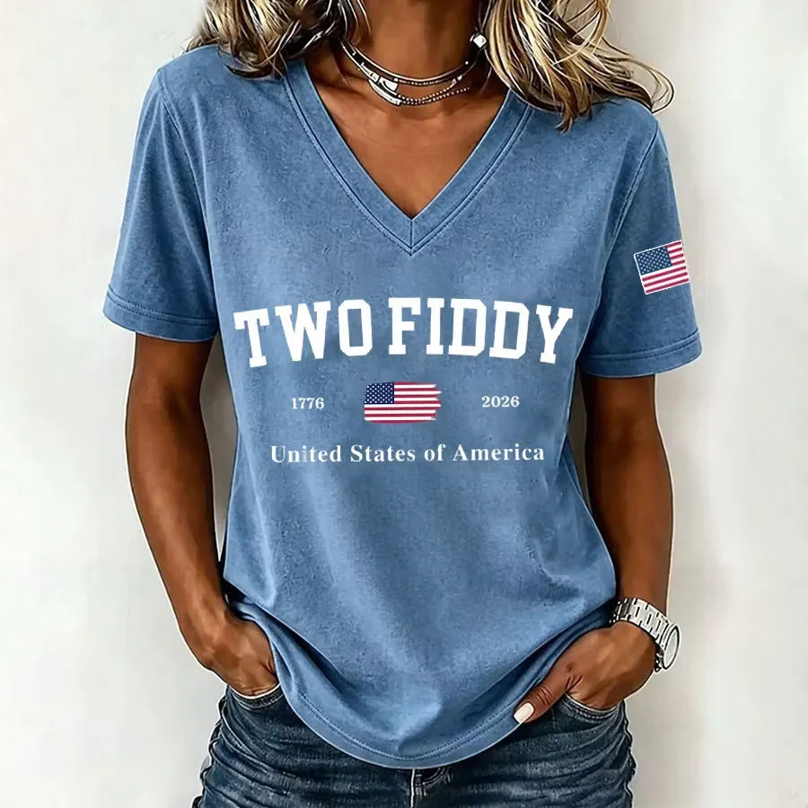 Women'S Two Fiddy Print Printed T-Shirt