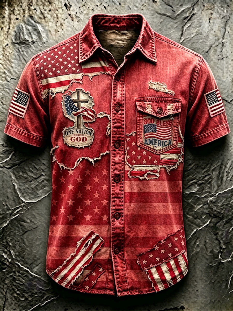 Men'S 250Th Anniversary National Faith Print  Shirt