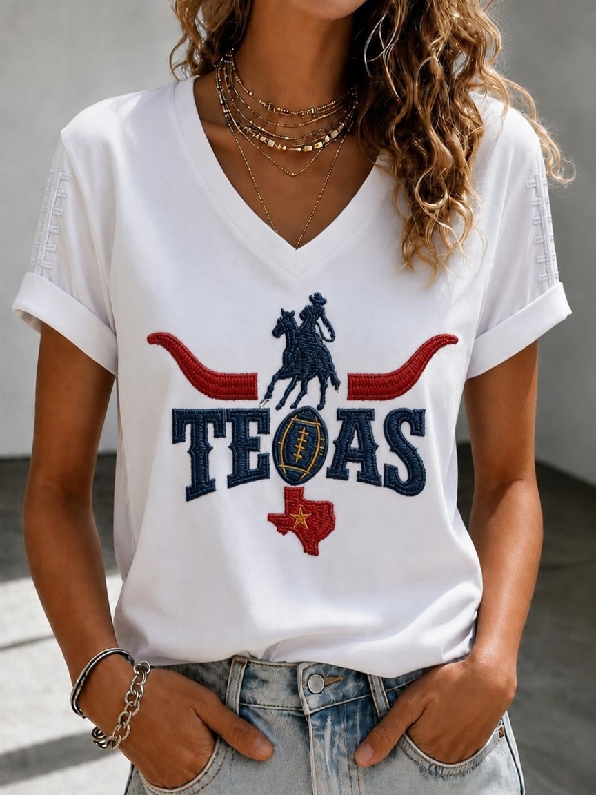 Women'S Football Print Short-Sleeve T-Shirt