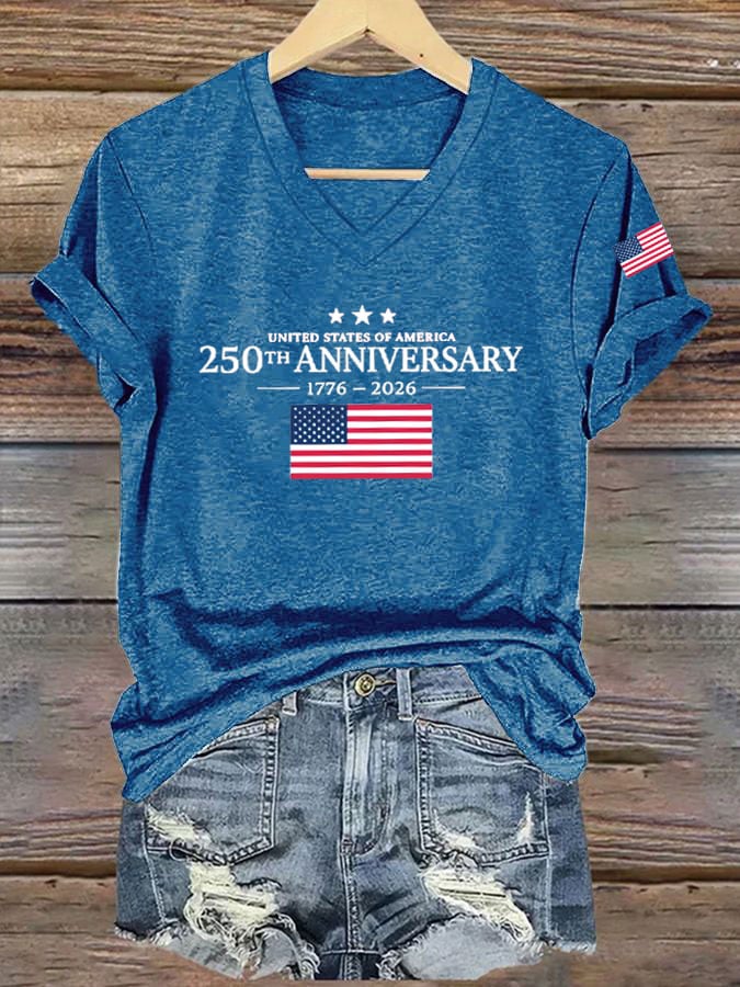 Women's 250th Anniversary American Casual Printed Short-Sleeve T-Shirt