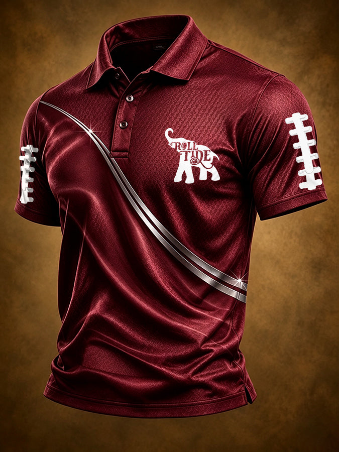 Men'S Retro Rugby Collar Polo T-Shirt