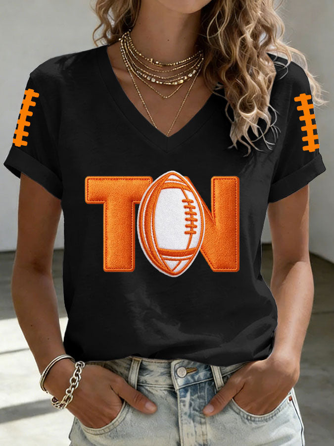 Women'S Football Print Short-Sleeve T-Shirt