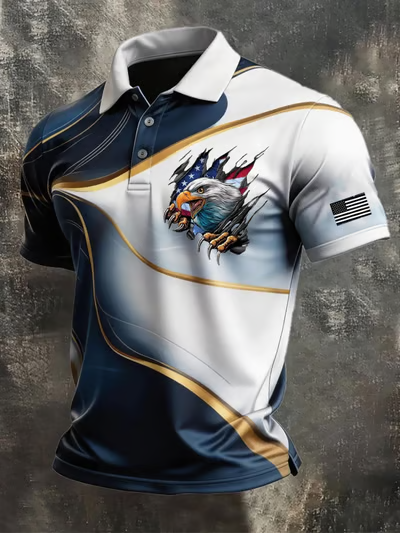 Men's 250Th Anniversary Printed Casual Polo Shirt