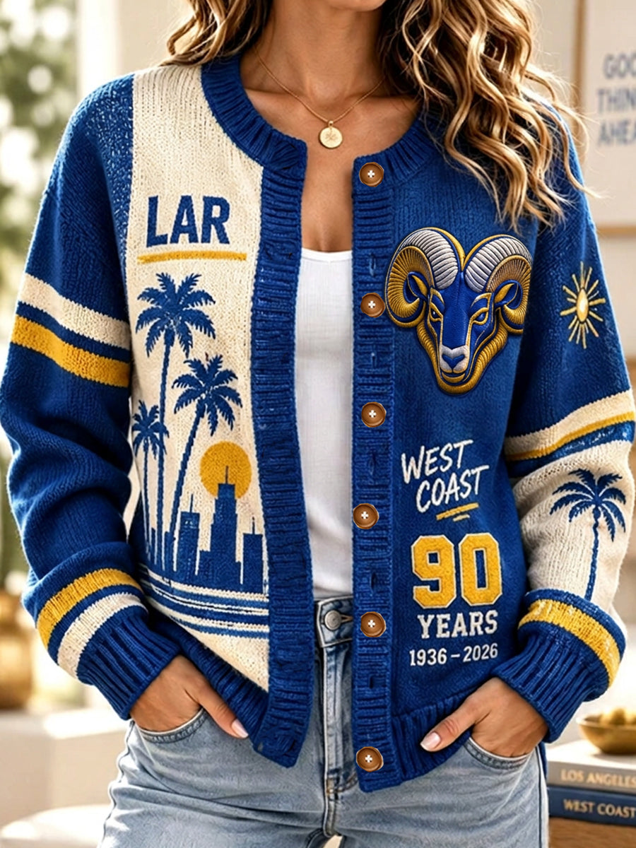 Women's casual Football plant knitted cardigan top