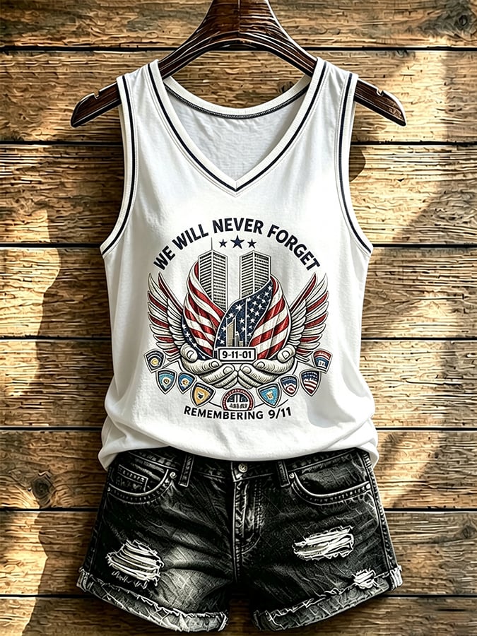 Women's Never Forget September 11 Print Vest