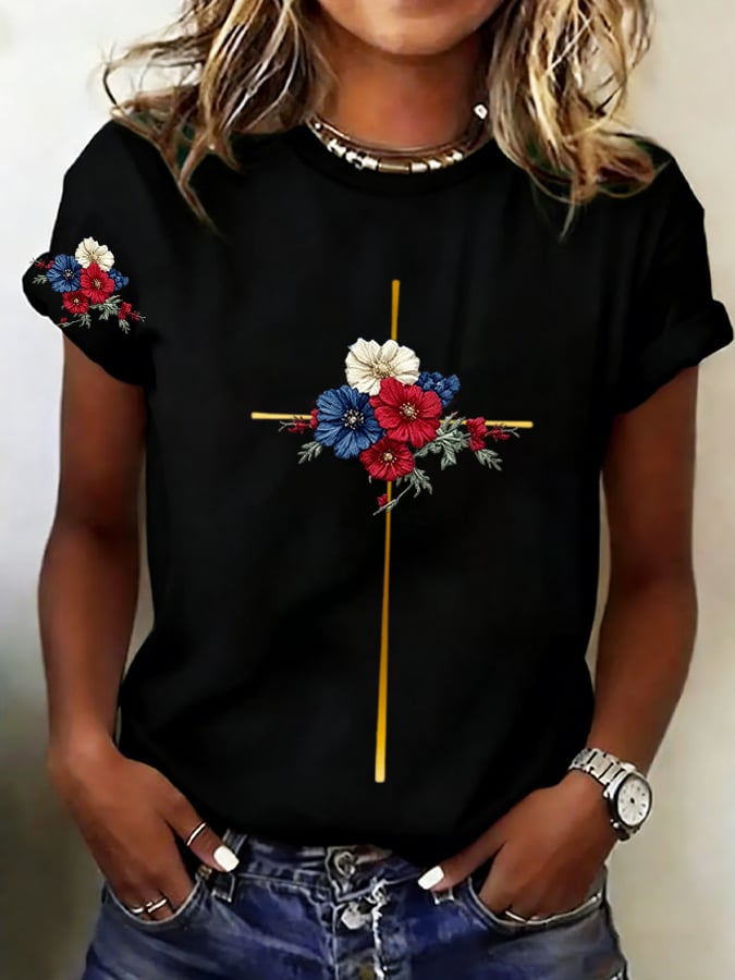Women's 250th Anniversary Of The United States Flag Print T-Shirt