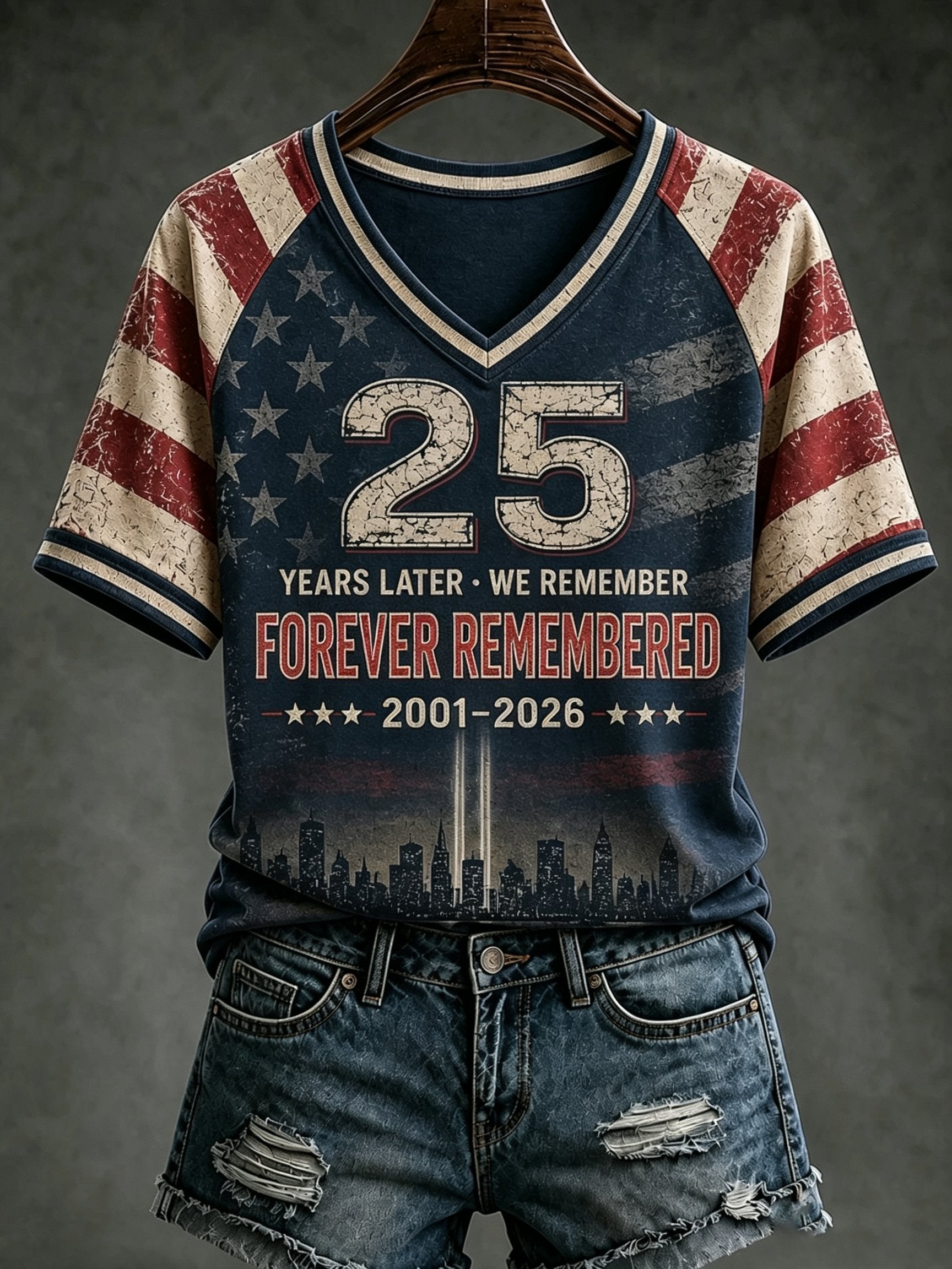 Women's 9/11 Commemorative Print Casual Top