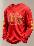Men'S Football Printed Waffle T-Shirt