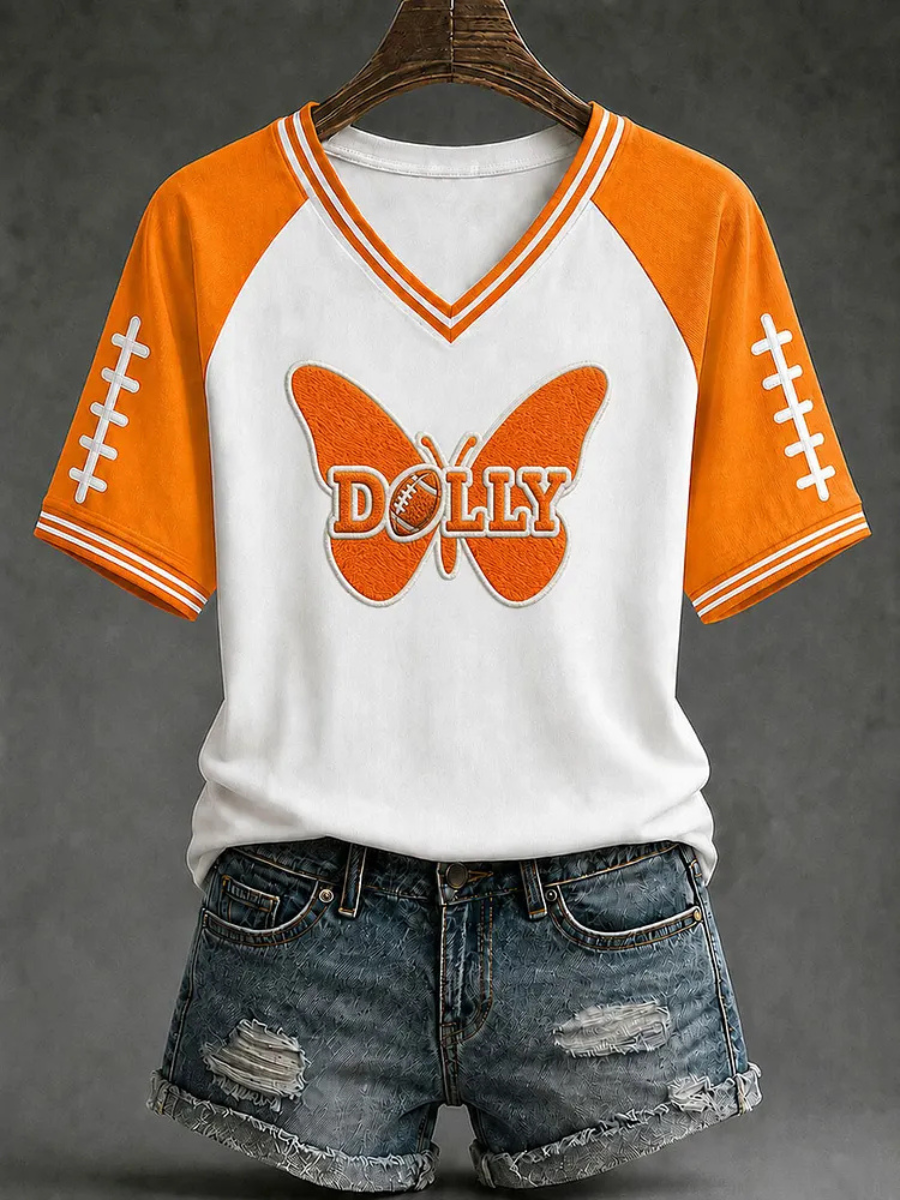 Women's Football Commemorative Printed Casual T-Shirt
