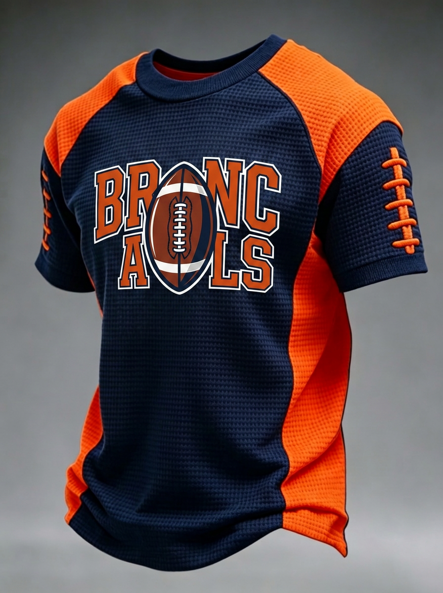 Men's Denver Broncos Football Logo Printed T-shirt