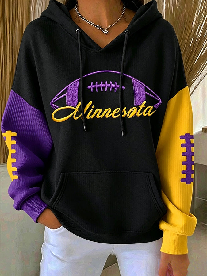 Women'S Football Fans Print Hooded Sweatshirt