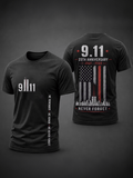 Men's "Never Forget 9/11" Design Comfortable Crew Neck Retro T-Shirt