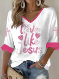 Women's Faith Print Casual T-shirt