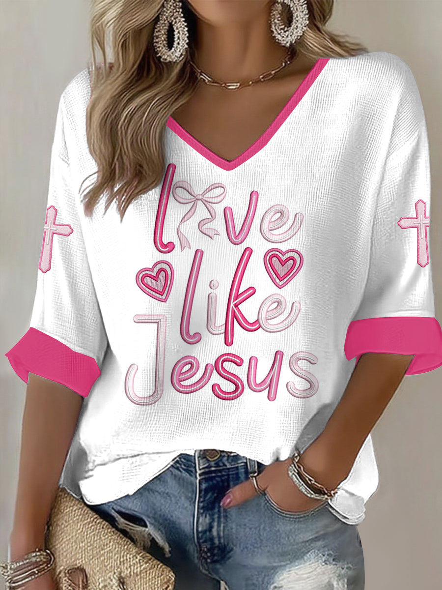 Women's Faith Print Casual T-shirt