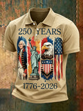 Vintage U.S. 250th Anniversary Print Men's Polo Shirt