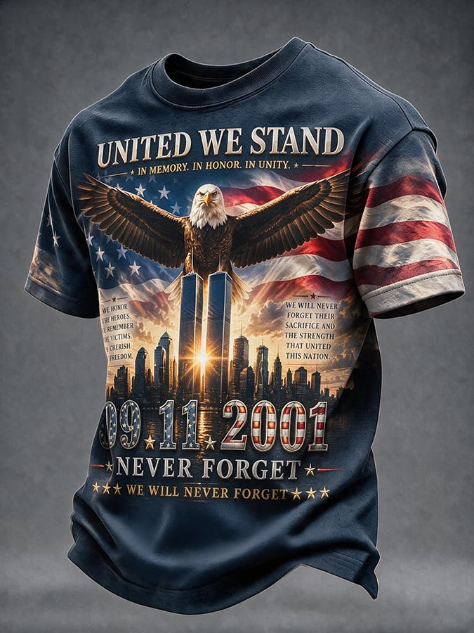 9.11 Never Forget Printed T-Shirts