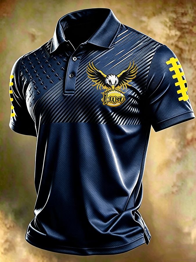 Men'S Football Printed Polo Shirt