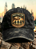 Retro“HOLD THE LINE” Print Baseball Cap