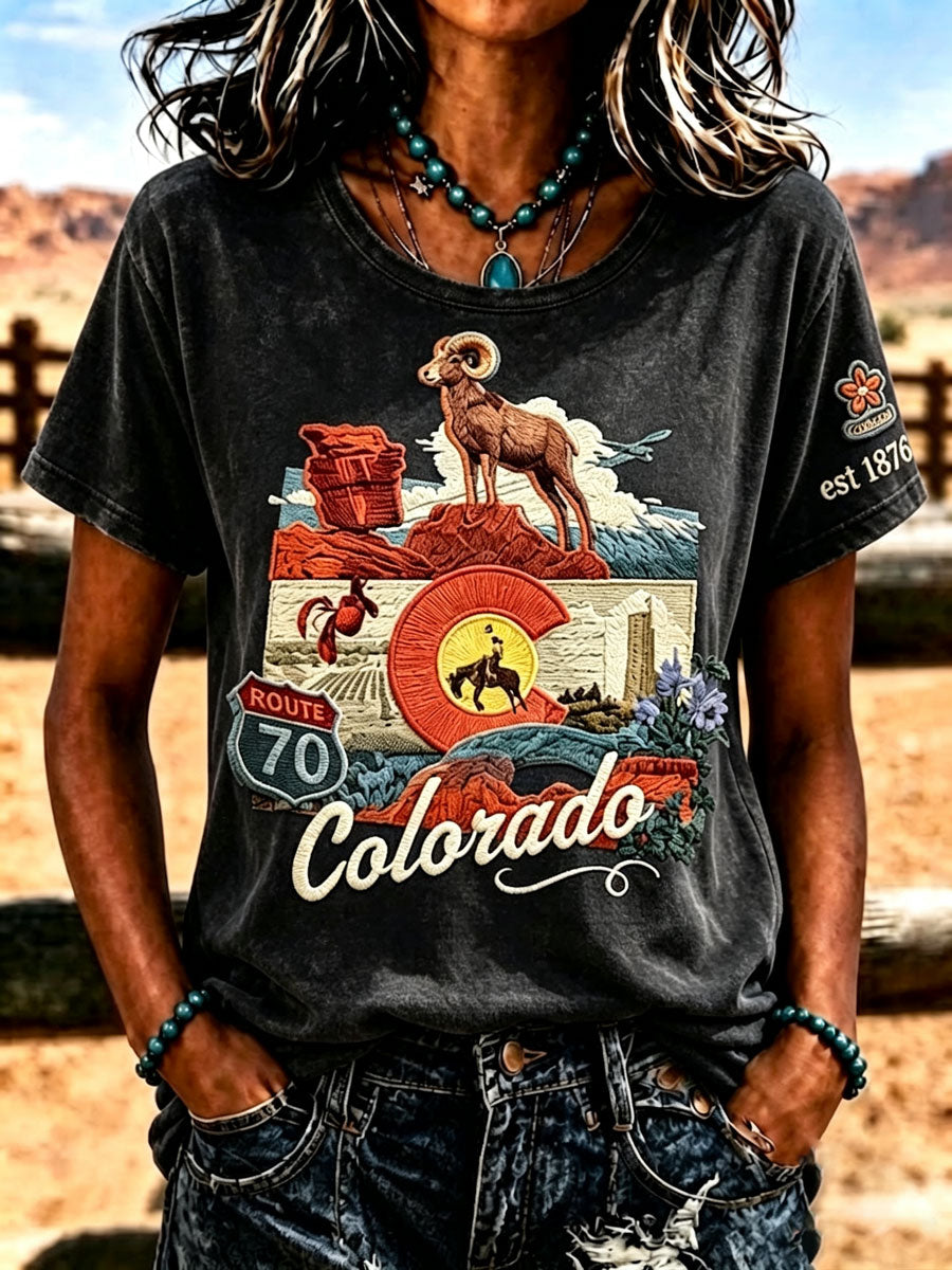 Women's Colorado 150years Anniversary Casual T-shirt