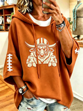 Women'S Retro Rugby Printed Hoodie