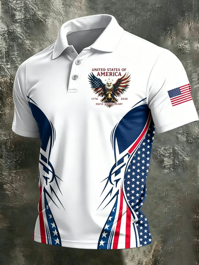 Men's 250th Anniversary Printed Short-Sleeve Polo Shirt