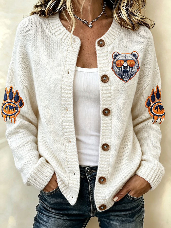 Women'S Football Sports Casual Knitted Jacket