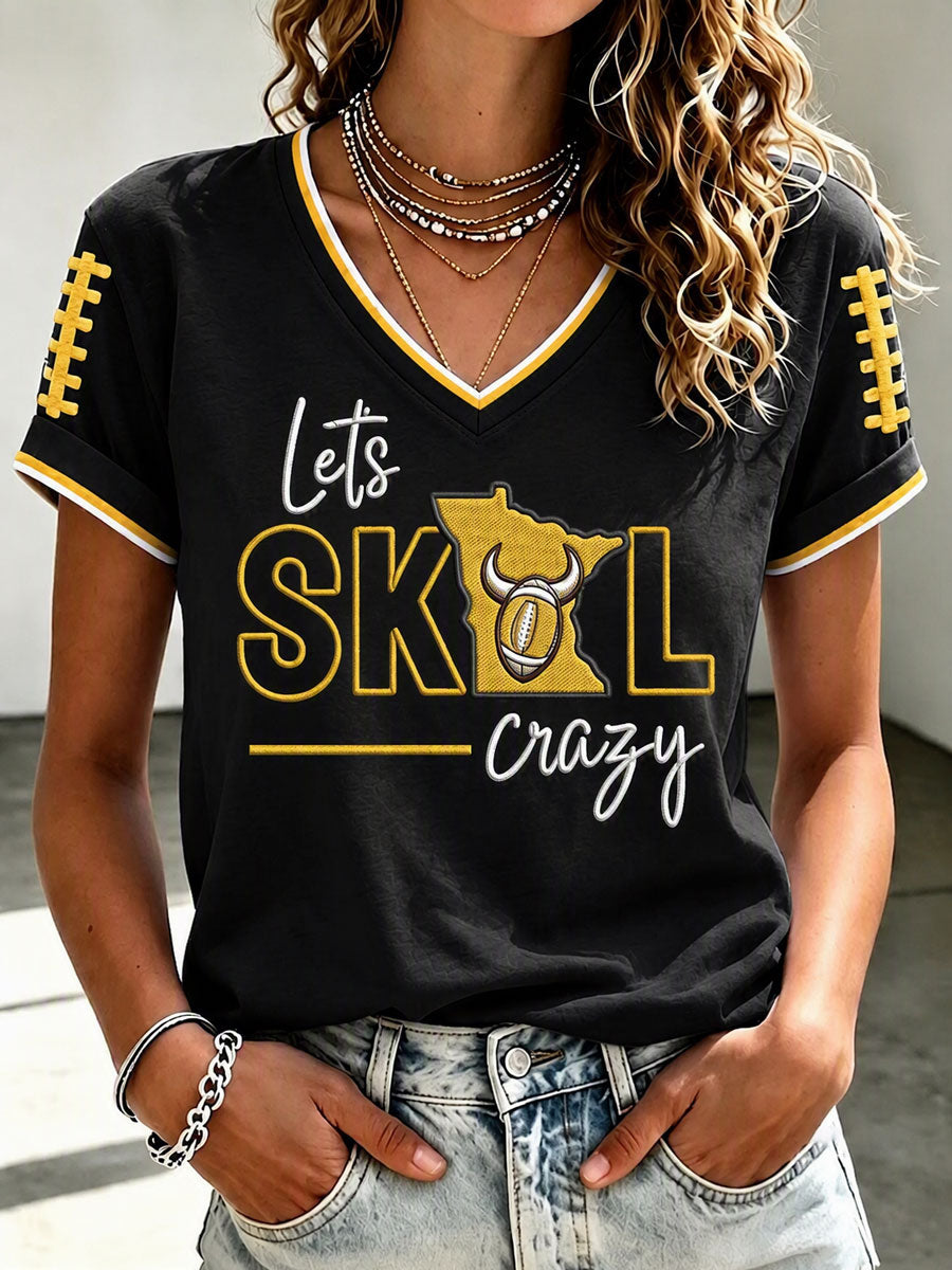 Women's Football Print Short-Sleeve T-Shirt