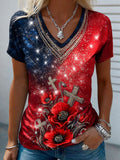 Women's Retro Memorial Day Commemorative Short-Sleeve T-Shirt